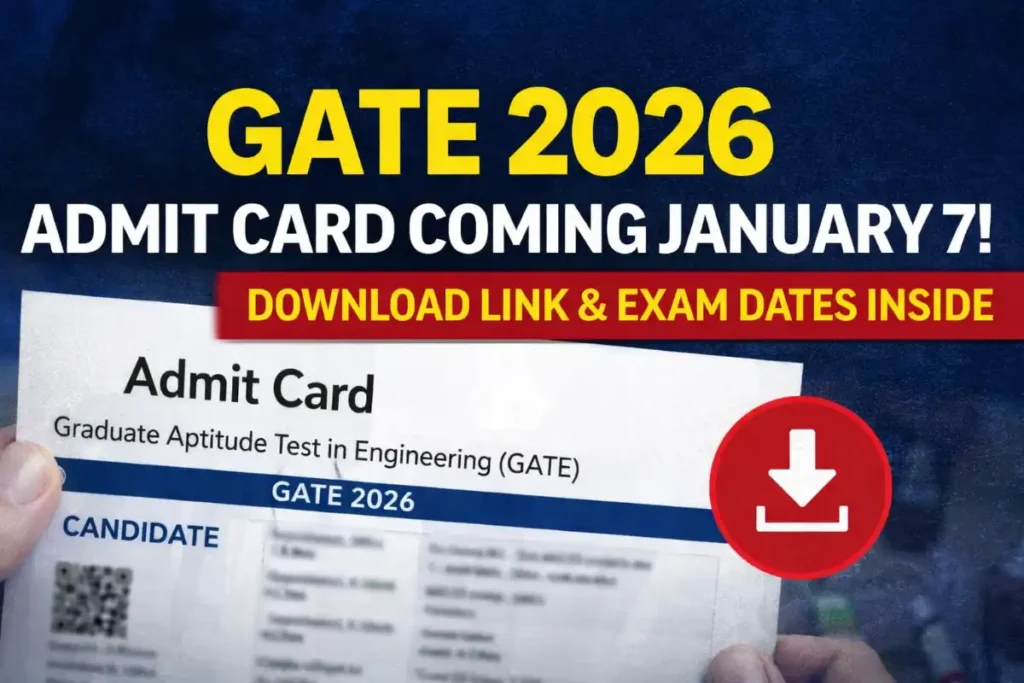 GATE 2026 Admit Card Expected on January 7: Download Link & Exam Dates