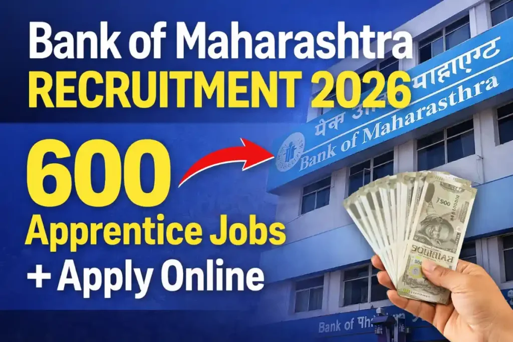 Bank of Maharashtra Recruitment 2026: 600 Apprentice Jobs Apply Online