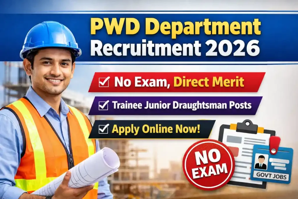 PWD Department Recruitment 2026: No Exam, Direct Merit | Apply Online