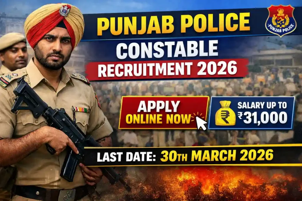 Punjab Police Constable Recruitment 2026: 3298 Vacancies, Apply Online, Eligibility & Salary