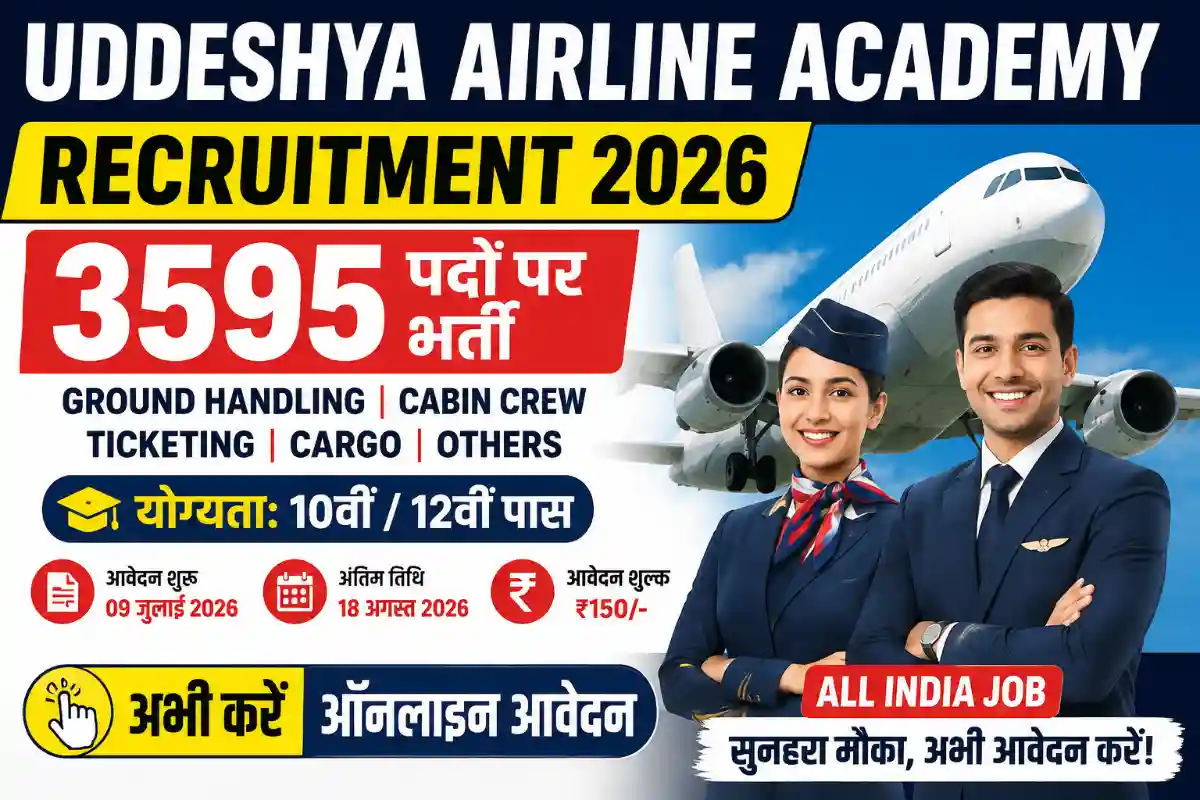 Uddeshya Airline Academy Recruitment 2026 Apply Online for 3595 Airport Ground Staff & Cabin Crew Posts